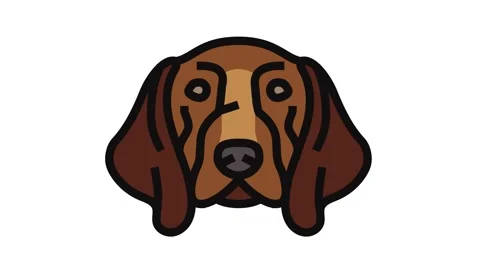 German shorthaired pointer dog puppy pet color icon animation Stock Footage 326097318