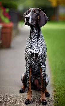 German, shorthaired, pointer, friendly, smart, boisterous, hound, dog, breed Stock Illustration