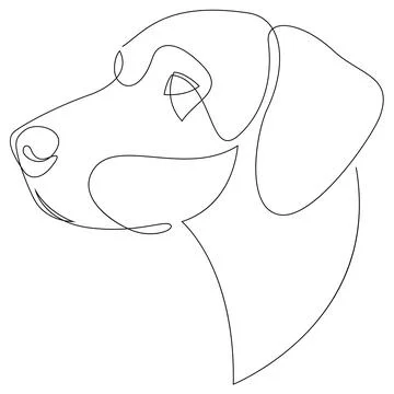 German Shorthaired Pointer vector Dog portrait. Continuous line. Dog one line Stock Illustration