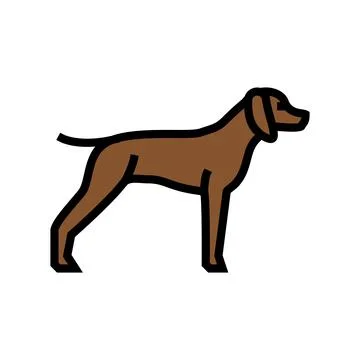 German shrothaired pointer dog color icon vector illustration Stock Illustration