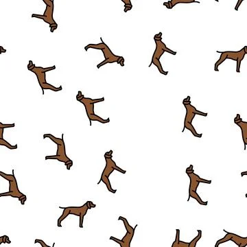 German shrothaired pointer dog vector seamless pattern Stock Illustration