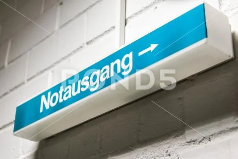 German Sign Notausgang meaning Emergency exit light sign Stock Image ...