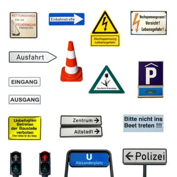 German signs Stock Photos