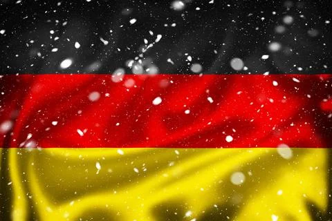 German silk surface flag and snow layer Stock Illustration