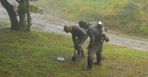 German soldier mining 04 Stock Footage 45877837