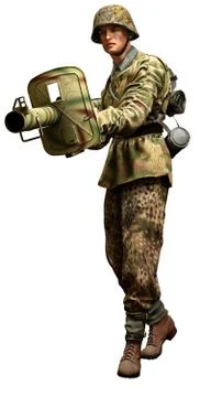 German soldier with panzerschreck Ilustración de archivo