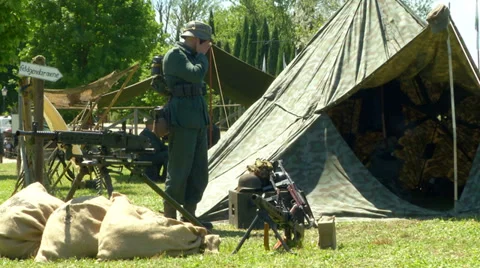 German soldier position 03 Stock Footage 38792338
