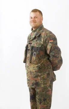 German soldier White background Stock Photos