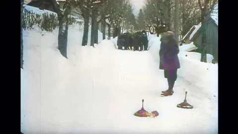 German soldiers on ice to knock down ski... | Stock Video | Pond5