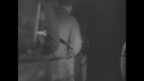 German soldiers ride train, elevator in Siegfried Line fort Stock Footage 252529901