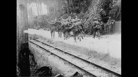 German soldiers surrendering to allied forces Stock Footage 44574956