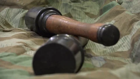 German Stick Grenade from WW II Stock Footage 239732230