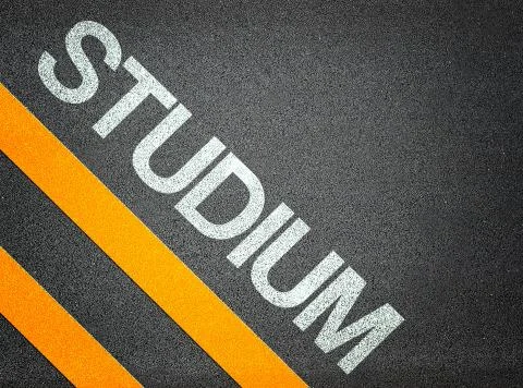 German studium study text writing road asphalt Stock Illustration