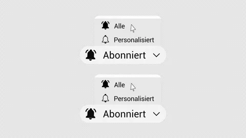 German Subscribe Button Bell Options Animation Pack 4K Alpha Stock Footage 330774895