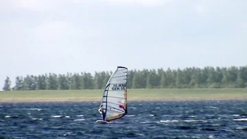  German surfer on the lake Stock Footage 85572186