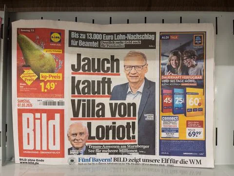German Tabloid Newspaper BILD Featuring Real Estate News Stock Photos