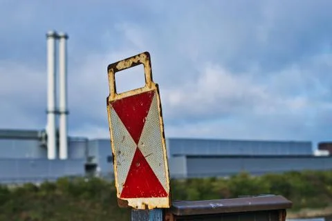 German tail light tail disk of an parked stationary railroad wagon Foto stock