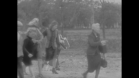 German tanks advance to attack Allies Stock Footage 103380334