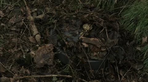A german teller mine is covered by debris Stock Footage 47394898