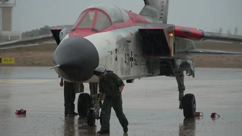 German Tornado IDS 43+92 at Malta Airshow 2025 in special anniversary livery Stock Footage 341721796