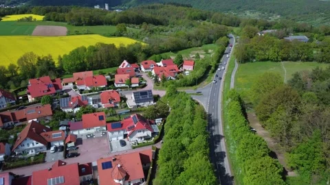 A german town from above Stock Footage 154416254