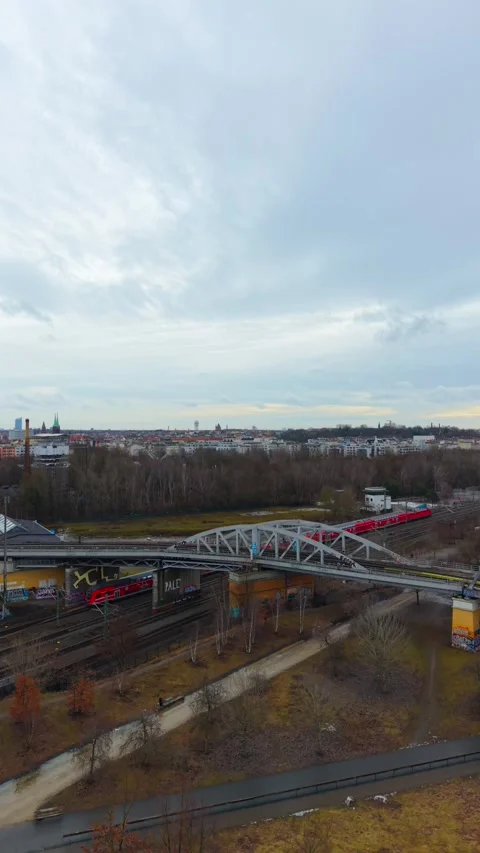 German Train in Berlin Drone Shot (11.02.2026 Berlin, Germany) Video stock 328764086