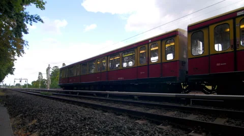 German train passing by 스톡 동영상 58496562
