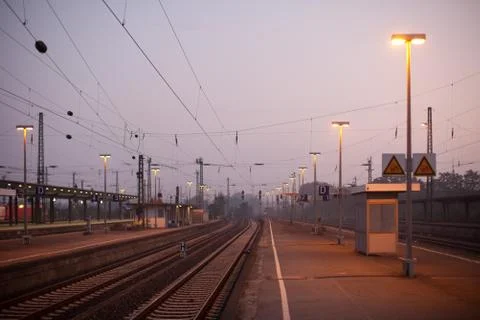 German train station platform Stock Photos