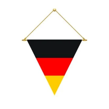 German triangle flag hanging, vector illustration Ilustración de archivo