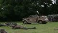 German troops truce flag on the battlefield HD Footage