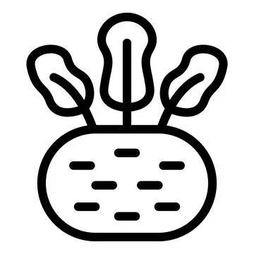 German turnip icon outline vector. Kohlrabi cabbage Stock Illustration