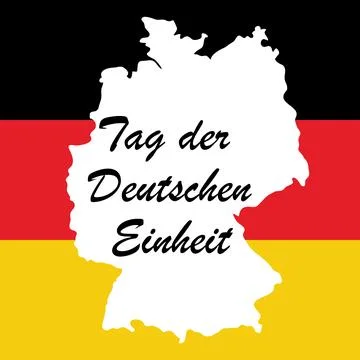 German unity day with country map and flag background illustration Stock Illustration