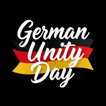German unity day flag calligraphy typography Stock Illustration