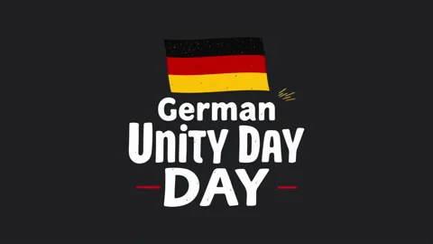 German unity day flag text typography Stock Footage 315463532