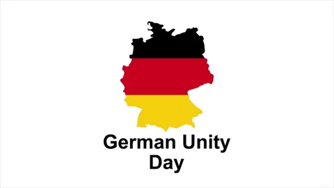 German unity day map flag Stock Footage 345610870