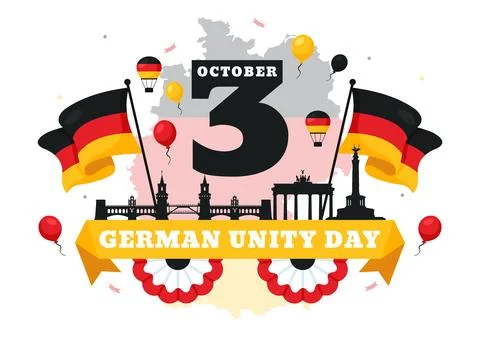 German Unity Day Vector Illustration on October 3rd featuring the Germany F.. Illustrazione stock