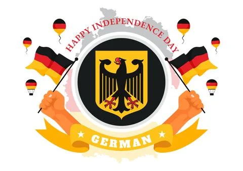 German Unity Day Vector Illustration on October 3rd featuring the Germany F.. 스톡 일러스트