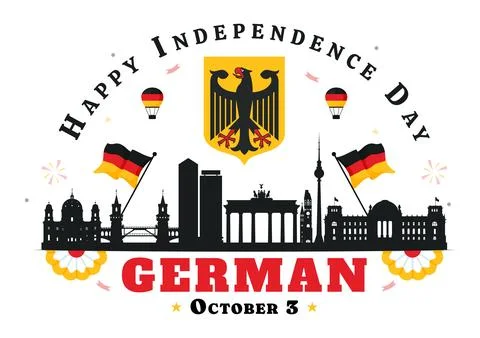 German Unity Day Vector Illustration on October 3rd featuring the Germany F.. Stock Illustration