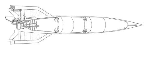 German V-2 rocket sketch Stock Footage
