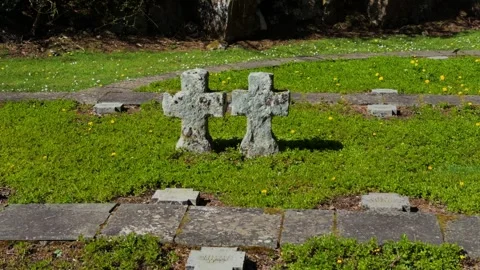 German war dead markers in German Cemetery in Glencree Wicklow Ireland soldiers Stock Footage 307395703