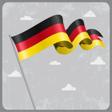German wavy flag. Vector illustration Stock Illustration