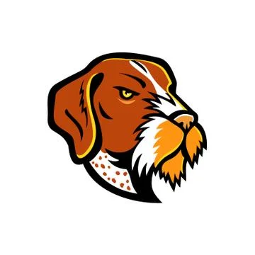 German Wirehaired Pointer Mascot Stock Illustration