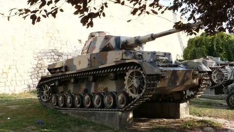 German World War II Panzer Tank at Belgrade Kalemegdan Fortress Military Museum Stock Footage 83296938