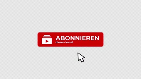 German YouTube Subscribe Button Animation Overlay on transparent background Stock-Footage 246693519