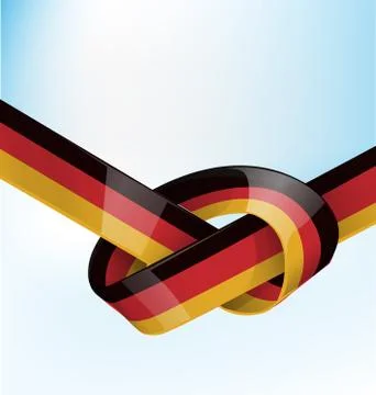 Germanic ribbon  flag on sky  background Stock Illustration