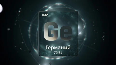 Germanium as Element 32 of the Periodic Table 3D animation on green background Video stock 126450667