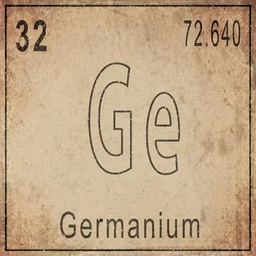 Germanium Element Card from Periodic Table on Vintage Old Paper Stock Illustration