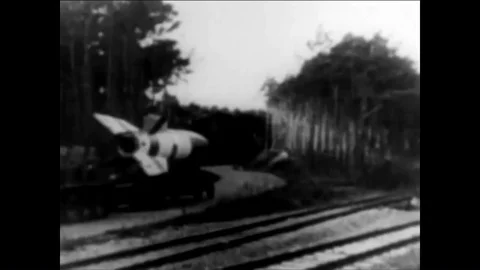 Germans develop V1 and V2 missiles in World War II to bomb London. 스톡 동영상 85772397