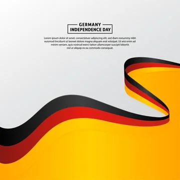 Germans Independence day design with wavy flag in white gradient background. Stock Illustration