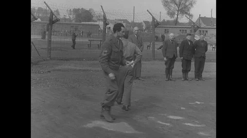 Germans interviewed in POW camp Stock Footage 103379167
